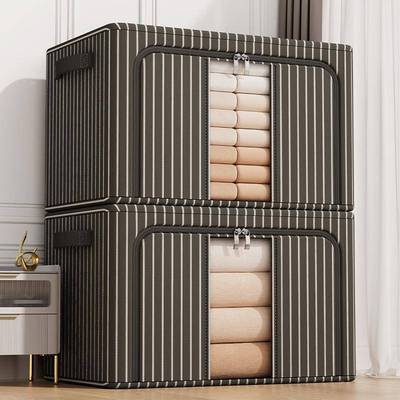 衣服收纳箱厚牛布装棉艺被家用大津容量加可折无品牌/叠布储物箱