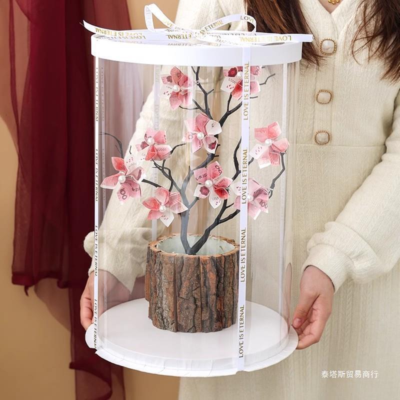 发财树有钱花手工di材y自制花艺包全套2料包50礼物装送闺NFL蜜女