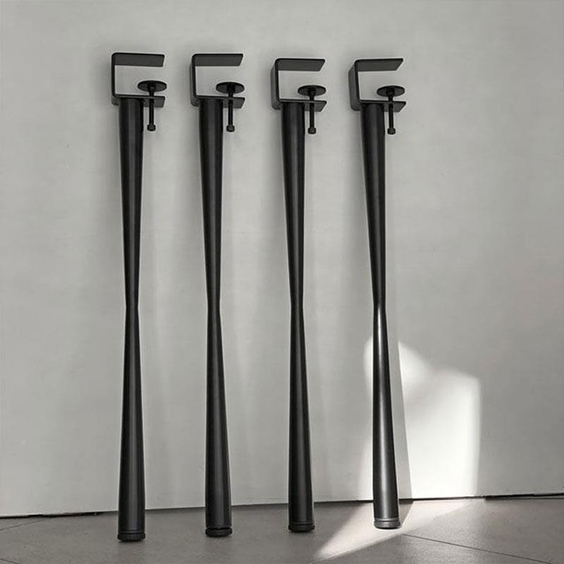 书桌铁艺免打腿孔小腰桌支架蛮3656书桌脚架支撑架金属茶F几腿高