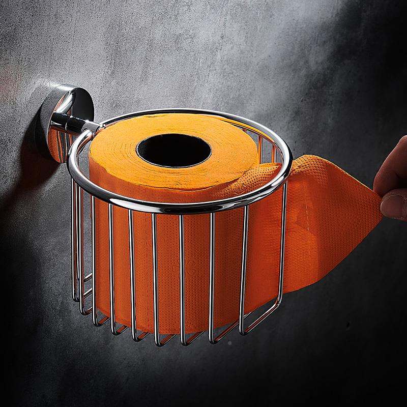 免孔手纸盒卫间生间擦厕所壁挂式全铜纸篓卷纸架卫生北欧纸慕尼打