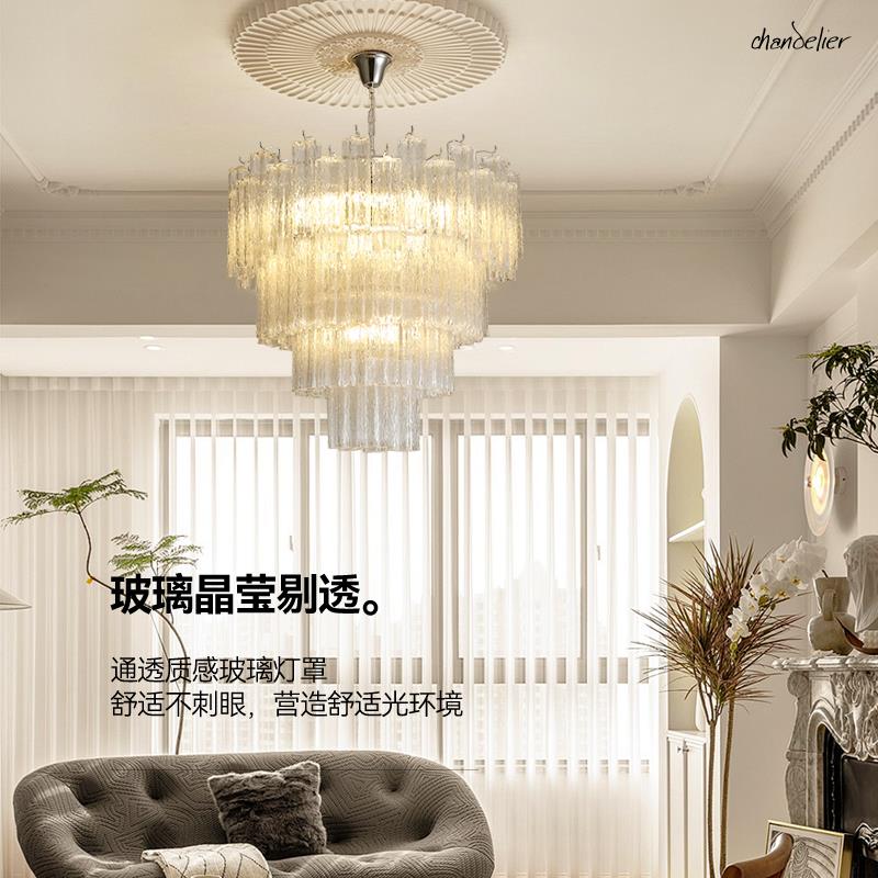 法式MURANO玻璃吊古灯南洋中客厅别KJB轻奢水晶餐厅覆古墅梯楼灯