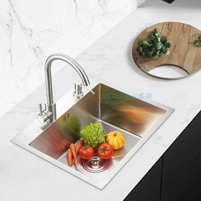 连加厚4543\/5030全钢手工盆洗菜盆单槽厨房家4用洗碗水池体一体