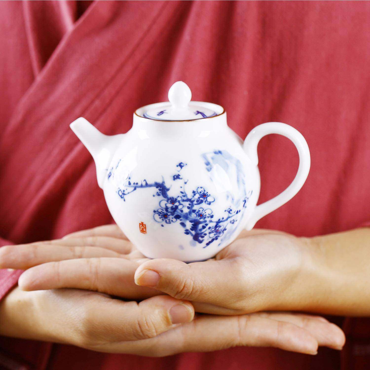 盛艺窑家直厂供青syy001花瓷茶功夫具套家装用广告礼品一壶两杯圆