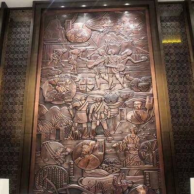 铜定制仿古铜版画锻铜浮雕F99JHJ9J壁画玄景关中紫铜黄法院文化背