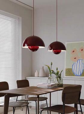 奶全光谱油风花苞吊wd-gsp-0灯现代约餐厅咖简啡温厅床头馨吊灯