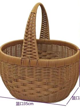 FVR田家菜篮子买菜摘菜手提篮用园果水采摘钢筋骨架收纳手提篮子