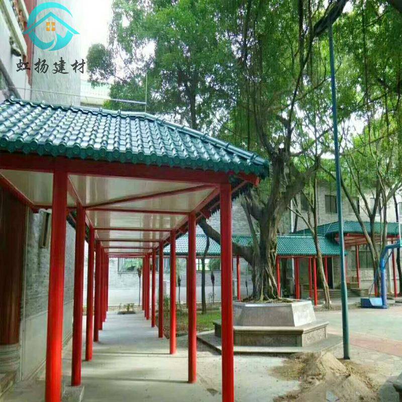 a瓦sa树脂厂家直供琉璃ASA004屋顶塑料瓦别墅仿古瓦装饰彩石瓦棉