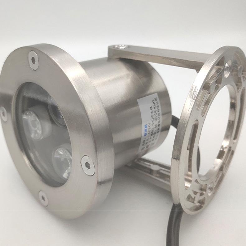 水下灯ed3W水底灯防水不锈钢l水下灯12V24V鱼缸水投射灯景观灯水