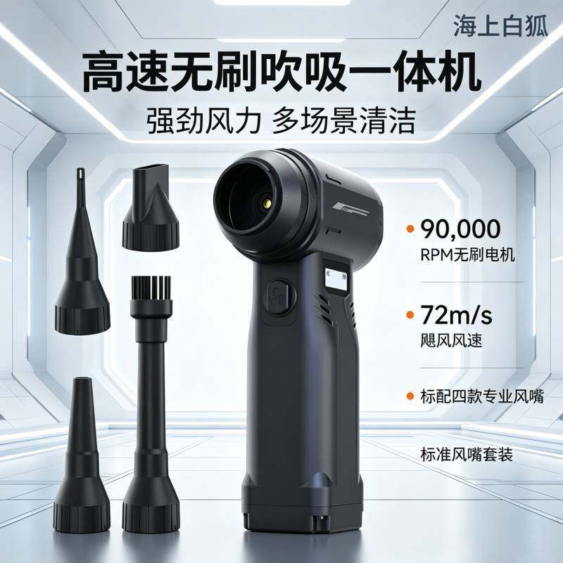 手持口袋暴风机暴力风扇充电式大功率吹尘机车载家用随身小风扇
