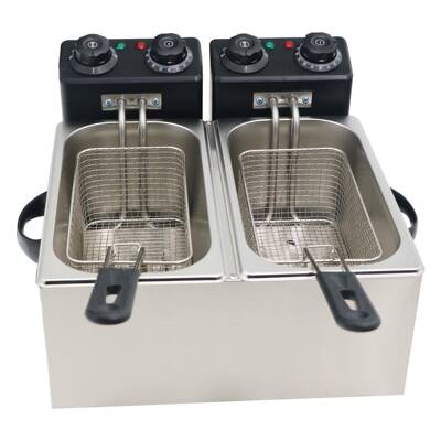 丰筛越4L+4L双缸双炸头电炸家炉油胶炸锅用小炸炉炸（定196时款）