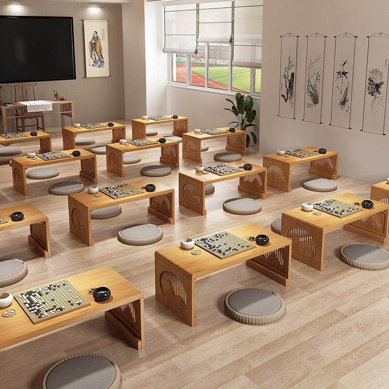 象棋桌可折叠仿古国学桌培训班新中式实木围棋桌儿童专用坐地矮桌