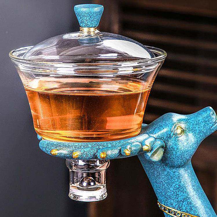 夫茶具全自动玻璃创意冲茶器家用简福鹿泡茶约懒茶人功泡茶器煮壶