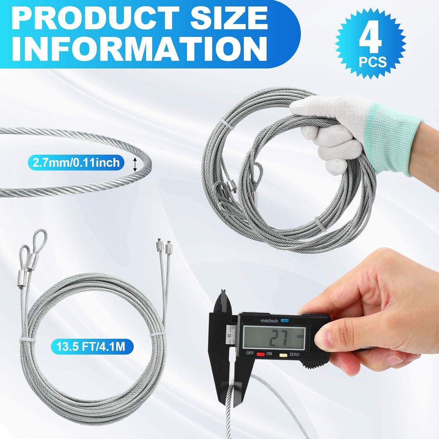 车门3.5尺车库英门34195电缆替换件镀锌车库库门电线开启器1延转