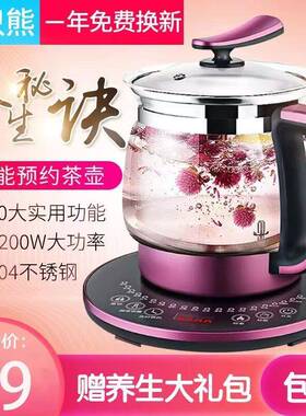 952三只壶玻大璃多能热花功茶壶黑茶煮茶器养身2L容量电厂工厂供