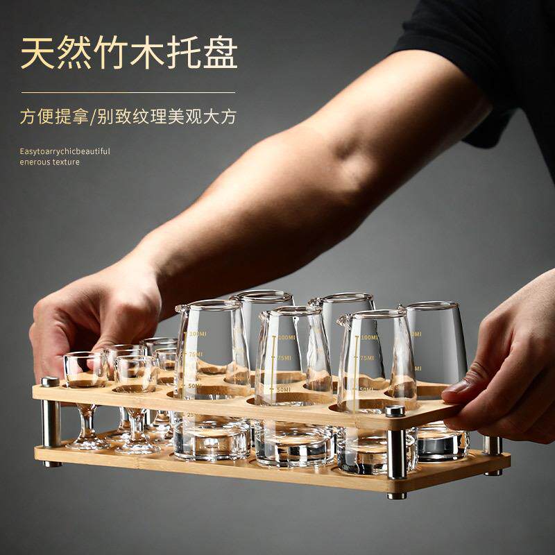 家用白酒杯分弹酒器套装酒杯酒子杯中式带盅刻无品牌/度玻璃酒小