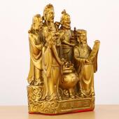 黄铜五路财公神340摆五路聚宝盆爷财神爷像家件居店铺司装 饰礼品