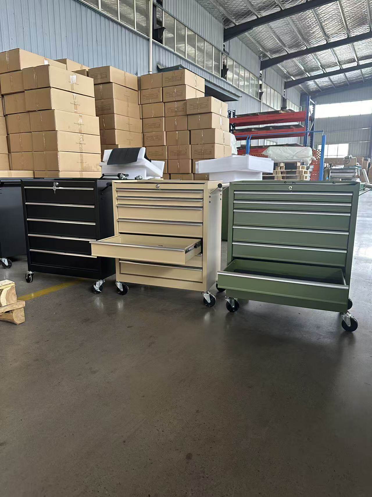 多功能收拾盒收纳简约风工具车七抽屉带轮工具车工具车推车
