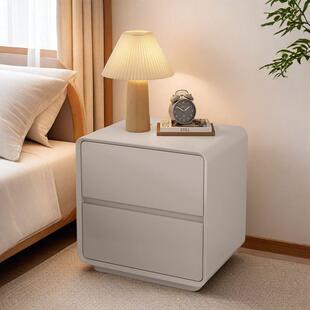 实木床头柜白色新款现代卧室烤漆简约收纳柜小型家用