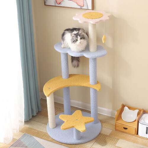 BULUS/布鲁仕猫爬架多层猫抓板猫玩具泰迪绒四层星月猫爬架