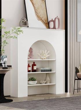 客厅装饰柜防真壁炉柜民宿简约白色装饰柜置物架陈列柜洞穴智高圆