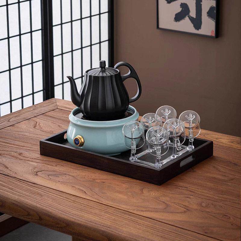 青瓷陶瓷茶壶煮茶壶家用电陶炉煮茶炉器具围炉陶壶泡茶壶一件