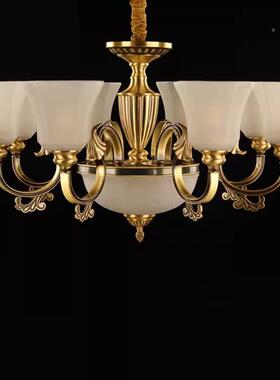 L灯ED美式简约灯客厅全铜别墅大吊336气L餐厅卧室温馨ED饰H134