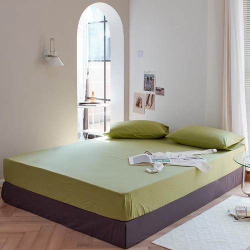 全棉水洗床棉笠单件NOL可思用机洗纯棉席梦纯色床垫保护套床上品