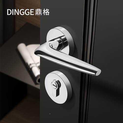 全铜黑房灰色室内轻奢体简分卧室静音门DG-366美式把手木门锁厂约