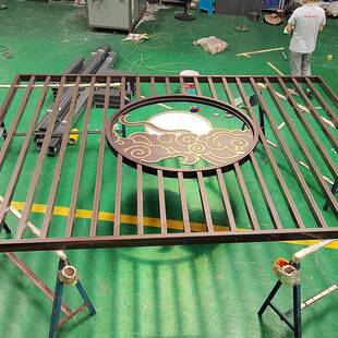 新中屏风断窗花客厅铝合隔金格栅雕屏风2空刻镂扶栏挂落凉亭式屏