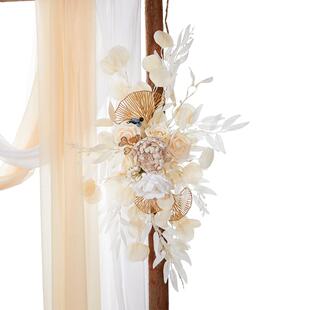 波米亚礼拱拱门花-1门花艺新款香槟婚白拱形仿真花户外西婚礼欢迎