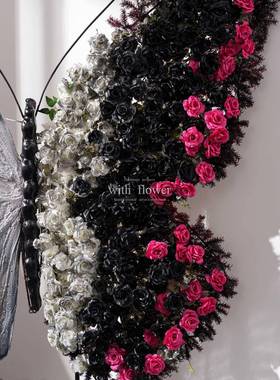 巨型蝴蝶摆件装饰打NOC仿大服装店窗场景真花卡橱大型立体造景网