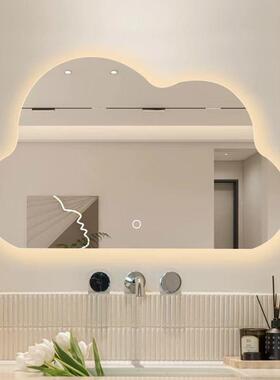 朵镜梳妆智台化妆镜挂式led灯云浴室镜卫生间能镜带墙灯VYW异形镜
