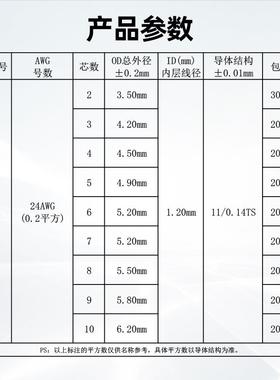 宏ASD观盛2464电子4线2AWG白色护套23电48芯小电器源6线