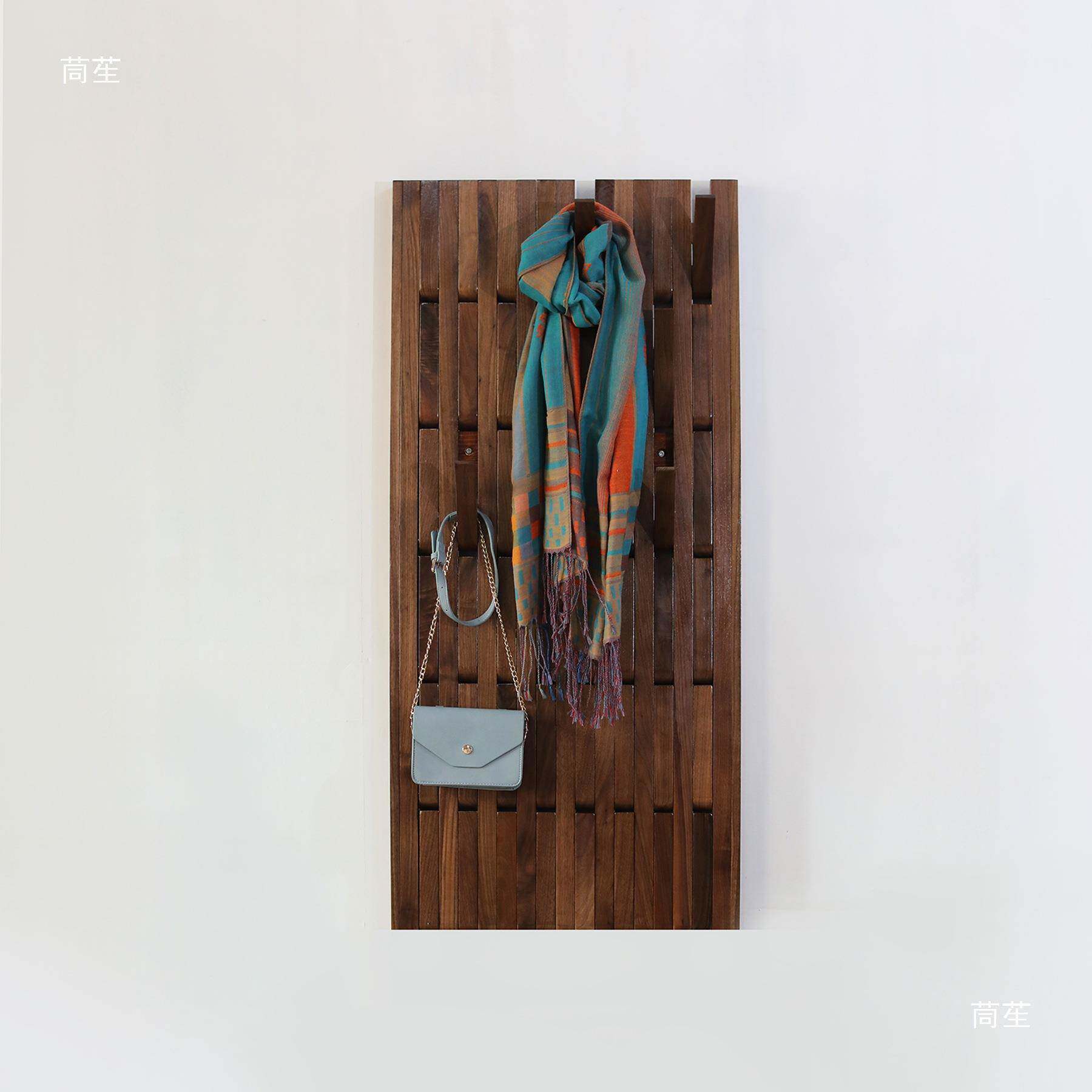 钢琴遮键衣架电表箱挡挂钩墙壁实木挂玄关71911收纳挂衣式区衣帽