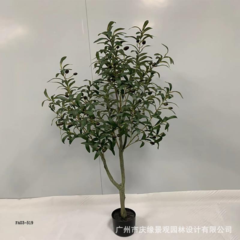 仿真树橄榄树绿栽油橄榄果大型落lj200地花艺盆景塑料假盆花客厅