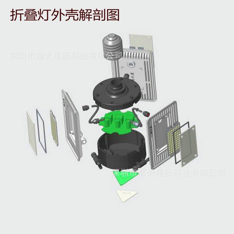 LED库灯E车27EW11540套件楼道车4库感应灯三叶折叠色灯玉米灯黑外