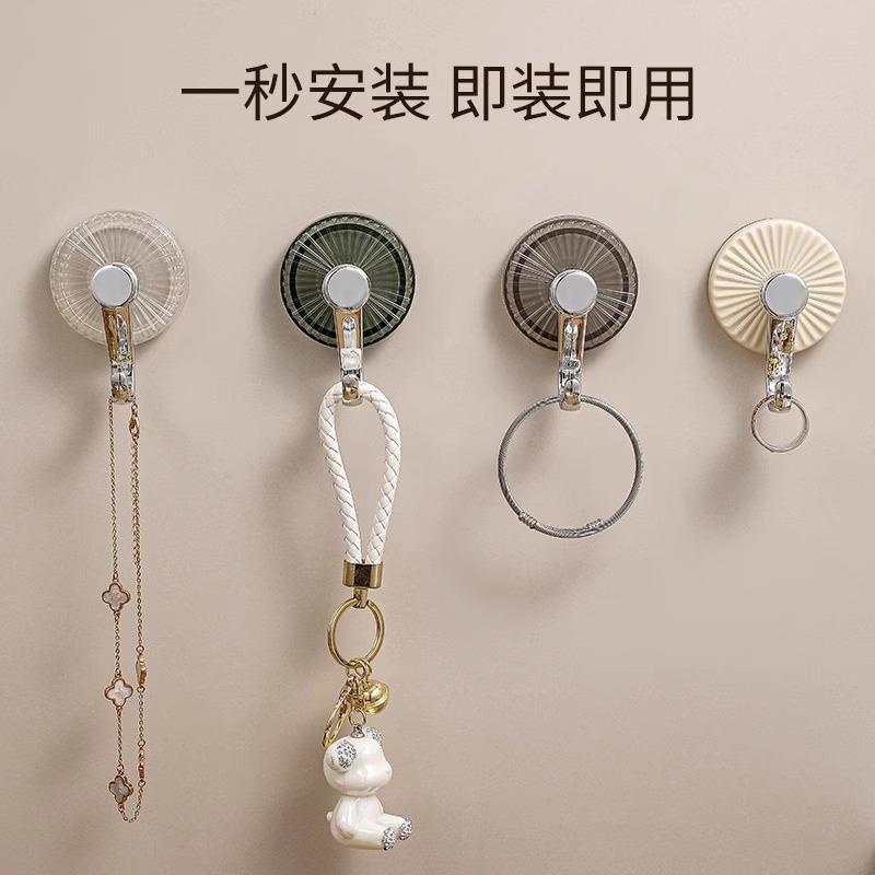 卫生间门免ltao1004浴钩室衣服粘后毛巾吸盘挂钩子承重打墙孔壁钩