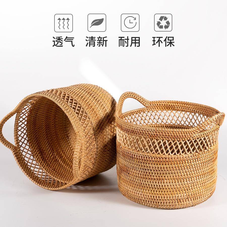 藤编脏衣篓脏衣443编衣物玩衣具杂织物收纳筐酒店客房篮脏服收纳