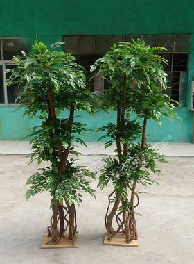 厂销家直仿真榕树叶室内软装绿植盆景1假树树枝人造小榕.CF01088