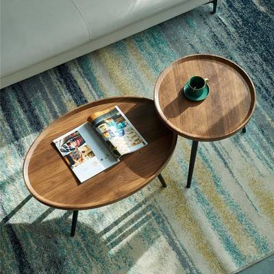 简代约现家用沙发家用边茶几小桌子客厅小几QLA圆形小户型几小茶