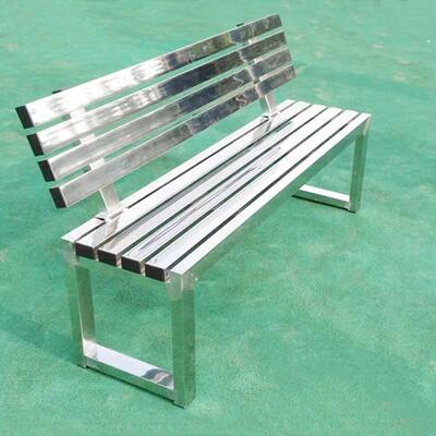 钢304不锈条凳子公园椅户外DLE长椅长凳外庭长院室休闲排椅带靠背