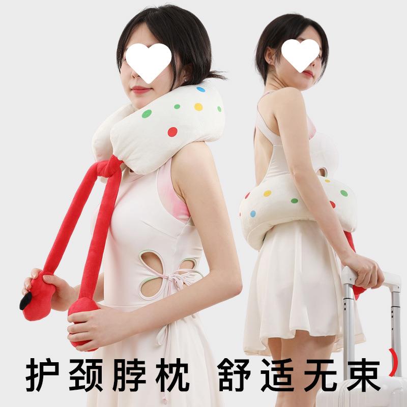 新枕款卡通护颈型枕头旅dddsaw12行uu枕脖枕便携学生午型睡腰靠