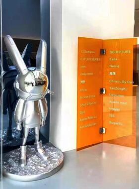 网红玩太空兔雕塑现客代厅商场酒吧餐厅K潮地TV门口220806理发店