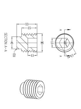 3*10GB79/DI米N95LKZ圆柱端紧定1钉,束杆柱尾螺机螺丝,止付顶丝