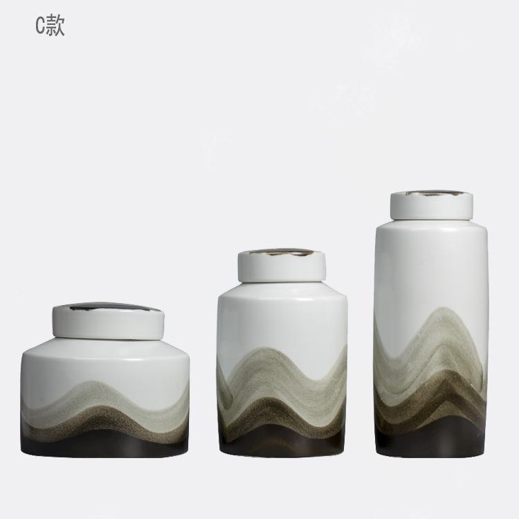 MQX新中式售楼部手绘山样水墨陶瓷摆件厅板玄关书客房间禅意软装