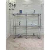 服装 店店展架不架锈钢中岛陈列架落地式 层364买手示工业风脚手架