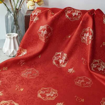 新中式暗纹团花小唐DX5646-1马色织汉服面料国风马旗袍抱面裙装枕