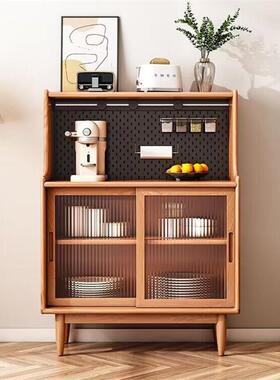 小户LKO型实式木餐边厅柜客厅玻璃柜功多能餐收纳储物柜北欧日咖