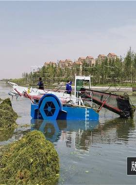 河道垃圾kdgc捞物船水面水莲杂好草漂浮清理船设备用的保洁船机打