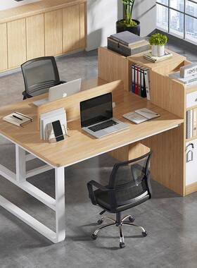 双人桌用靠墙家长条桌子电脑桌书简约现BFI代生学习卧室办学公工